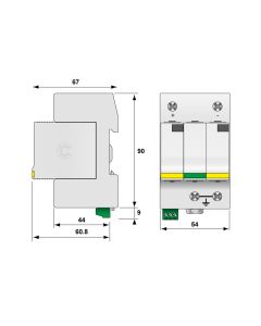 OGRANICZNIK PRZEPIĘĆ CITEL  TYP 1+2, DS50PVS-880G/10KT1, 10KA 2P+G KOD PRODUCENTA: C480293  DO INWERTERÓW FRONIUS SYMO 10 - 20KW