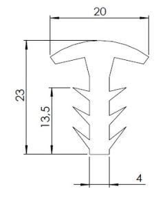 Uszczelka Typ T 20x23  L1134